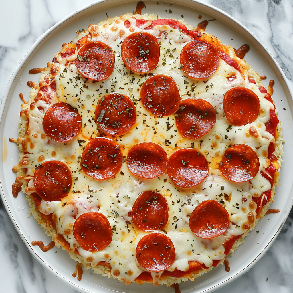 Mini protein rice cake pizzas with marinara, mozzarella and pepperoni