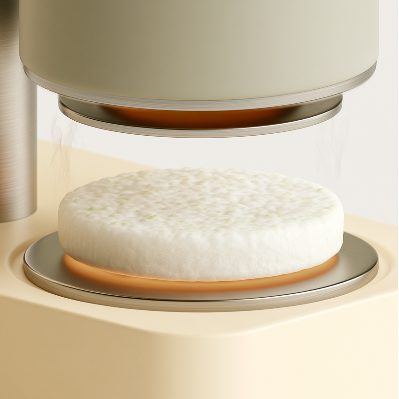 Extreme close-up of a rice cake's cellular structure showing its air pockets.